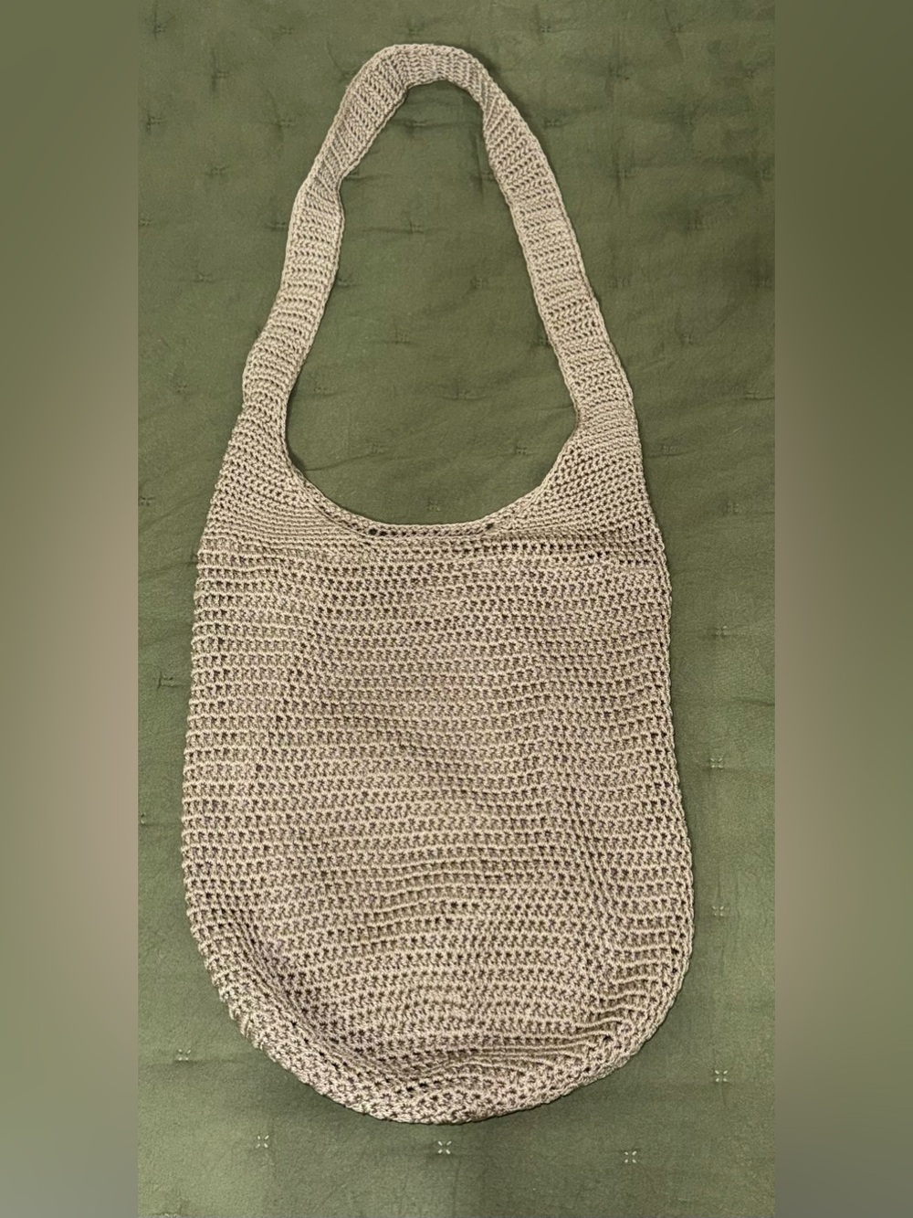Vintage GH Bass Handcrafted Crochet Shoulder Bag in Cream